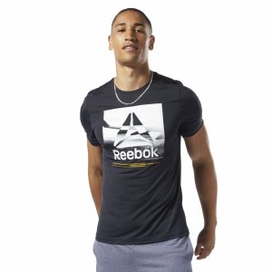 Reebok Workout Ready ACTIVCHILL Graphic T Shirt Herren - Schwarz - DE 076-NJG